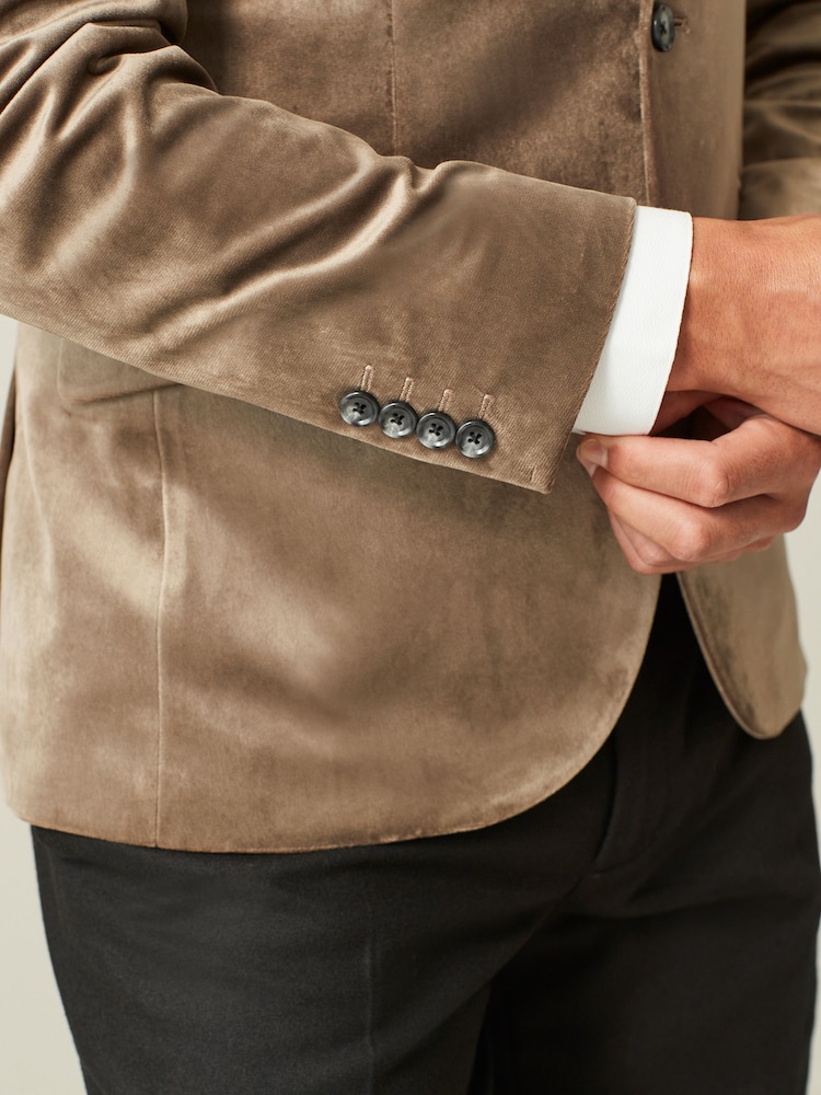 Champagne Gold Slim Velvet Blazer - Image 5 of 10