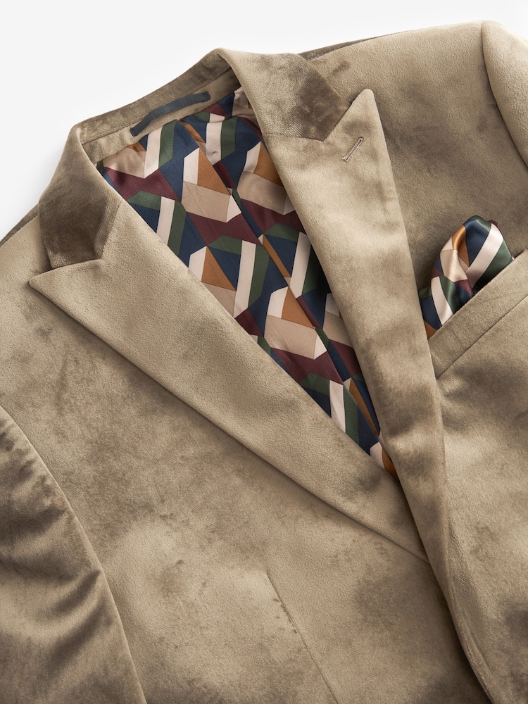 Champagne Gold Slim Velvet Blazer - Image 7 of 10
