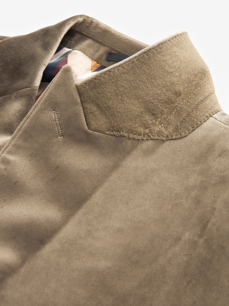 Champagne Gold Slim Velvet Blazer - Image 8 of 10