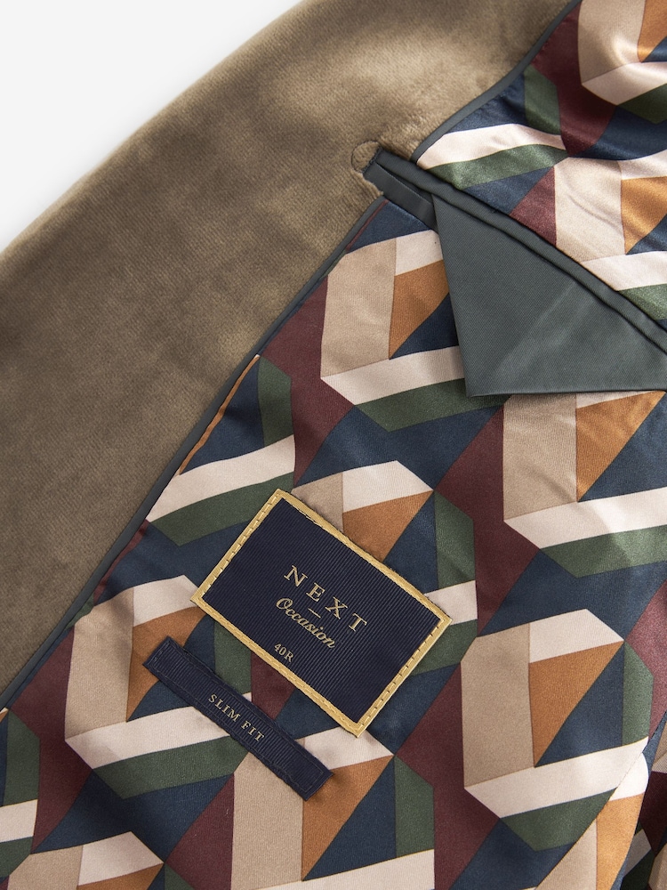 Champagne Gold Slim Velvet Blazer - Image 9 of 10