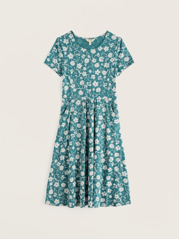 Seasalt Cornwall Blue Short Sleeve April Dress - Image 1 of 4 Seasalt Cornwall Blue Short Sleeve April Dress - Image 1 of 4