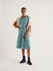 Seasalt Cornwall Blue Short Sleeve April Dress - Image 2 of 4