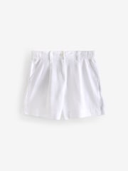 White Linen Blend Boy Shorts - Image 5 of 6