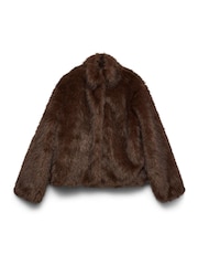 Braun - VERO MODA Kurze Jacke aus Fellimitat - Bild 5 von 5