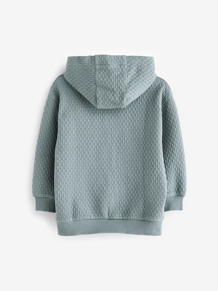 أزرق معدني - هودي بنسيج بارز الملمس (3-16 سنة) - صورة 2 من 3