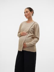 Mamalicious Maternity and Nursing Long Sleeve Knitted Top - Image 2 de 6