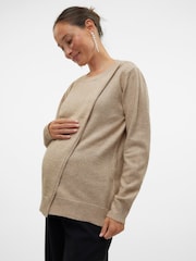 Mamalicious Maternity and Nursing Long Sleeve Knitted Top - Image 3 de 6