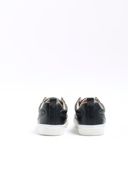 River Island Black Girls Wide Fit Monogram Slip On Plimsoll Trainers - Image 4 of 4