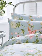 Laura Ashley Set of 2 Duck Egg Blue Summer Palace 100% Cotton Pillowcases - Image 1 of 3