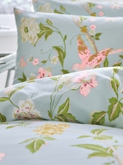 Laura Ashley Set of 2 Duck Egg Blue Summer Palace 100% Cotton Pillowcases - Image 2 of 3
