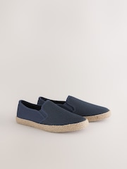 Navy Blue Mesh Espadrilles - Image 1 of 7