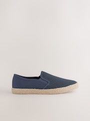 Navy Blue Mesh Espadrilles - Image 2 of 7