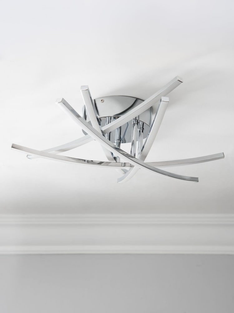 Chrome Amari 5 Arm Flush Ceiling Light - Image 1 of 8