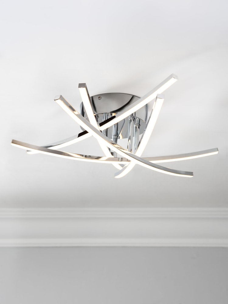 Chrome Amari 5 Arm Flush Ceiling Light - Image 2 of 8