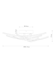 Chrome Amari 5 Arm Flush Ceiling Light - Image 8 of 8