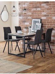 Julian Bowen Natural Tribeca Dining Table and 4 Monroe Chairs Set - Image 1 of 6