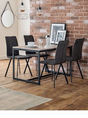 Julian Bowen Natural Tribeca Dining Table and 4 Monroe Chairs Set - Image 6 of 6