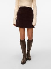 VERO MODA Chocolate Brown High Waist Corduroy Mini Skirt - Image 3 of 5