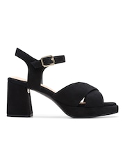 Clarks Black Suede Ritzy 75 Rae Sandals - Image 1 of 6