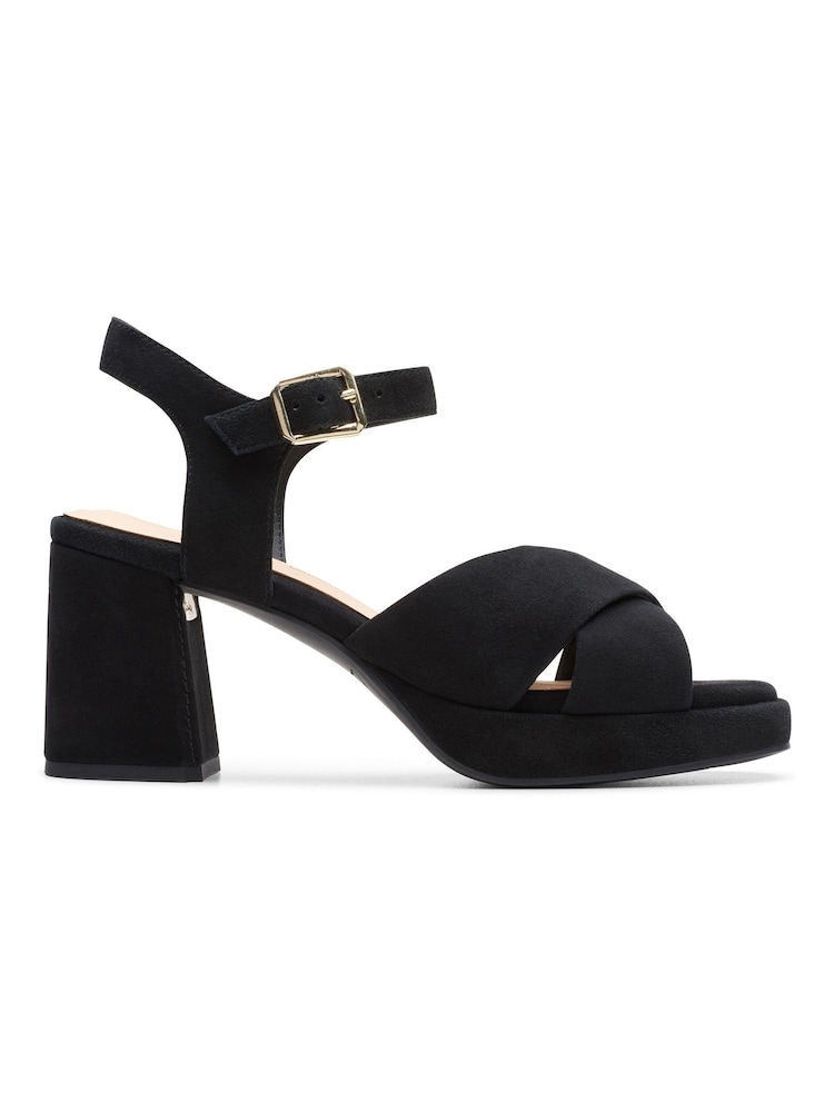 Clarks Black Suede Ritzy 75 Rae Sandals - Image 1 of 6