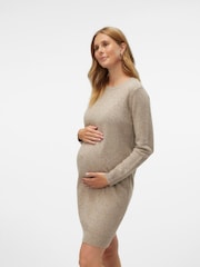 VERO MODA Natural Maternity Soft Touch Round Neck Knitted Jumper Dress - Image 1 of 5