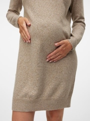 VERO MODA Natural Maternity Soft Touch Round Neck Knitted Jumper Dress - Image 4 of 5