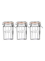 Kilner Set of 3 Facetted Clip Top 0.95L Jars - Image 4 of 4