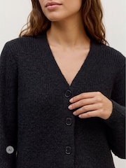 কালো - VERO MODA V-Neck Button Through Knitted Dress - 5এর মধ্যে 3 ছবি