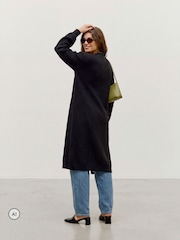কালো - VERO MODA V-Neck Button Through Knitted Dress - 5এর মধ্যে 4 ছবি