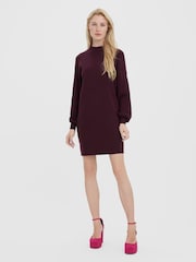VERO MODA Red Puff Sleeve Jumper Dress - Image 2 of 4