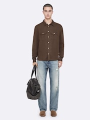 AllSaints Brown Bond Long Sleeve Shirt - Image 3 of 8