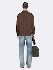 AllSaints Brown Bond Long Sleeve Shirt - Image 6 of 8