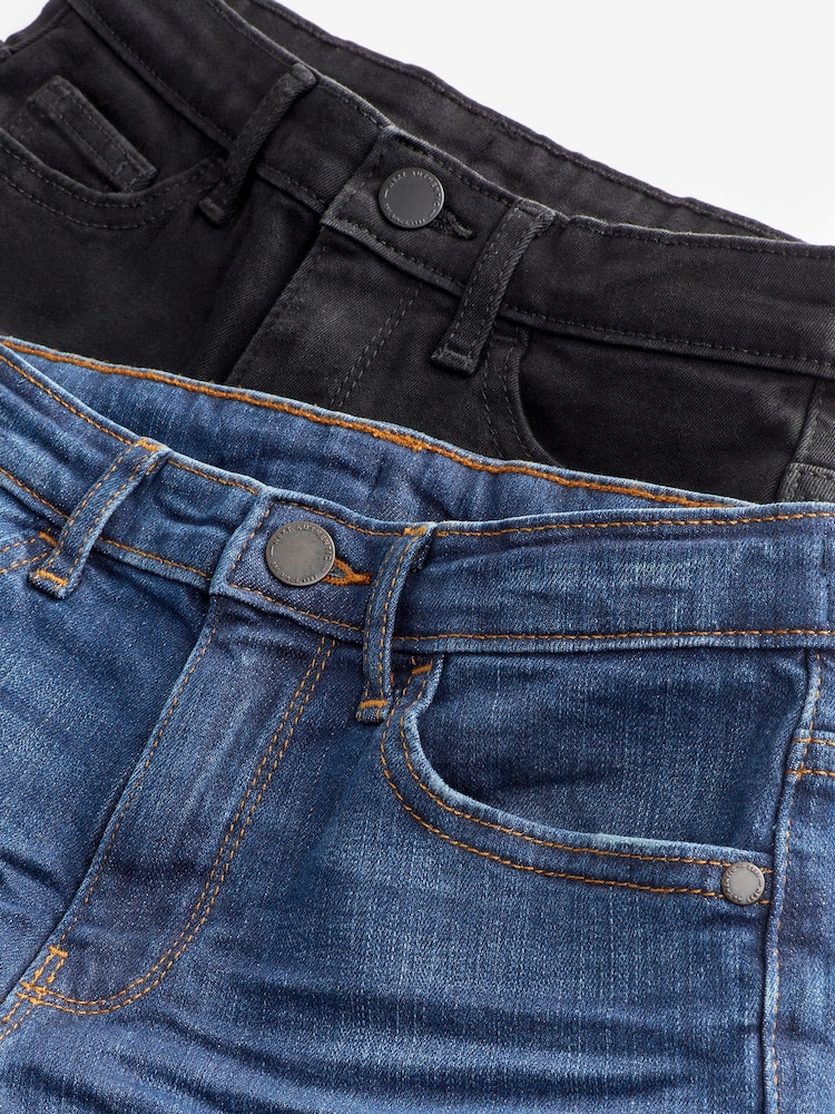 Black/Blue 2 Pack Denim Shorts (3-16yrs) - Image 3 of 3