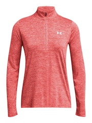 Under Armour Red Tech Twist 1/2 Zip Top - Image 4 of 5