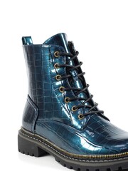 Lunar Blue Regan Croc Effect Ankle Boots - Image 2 of 8
