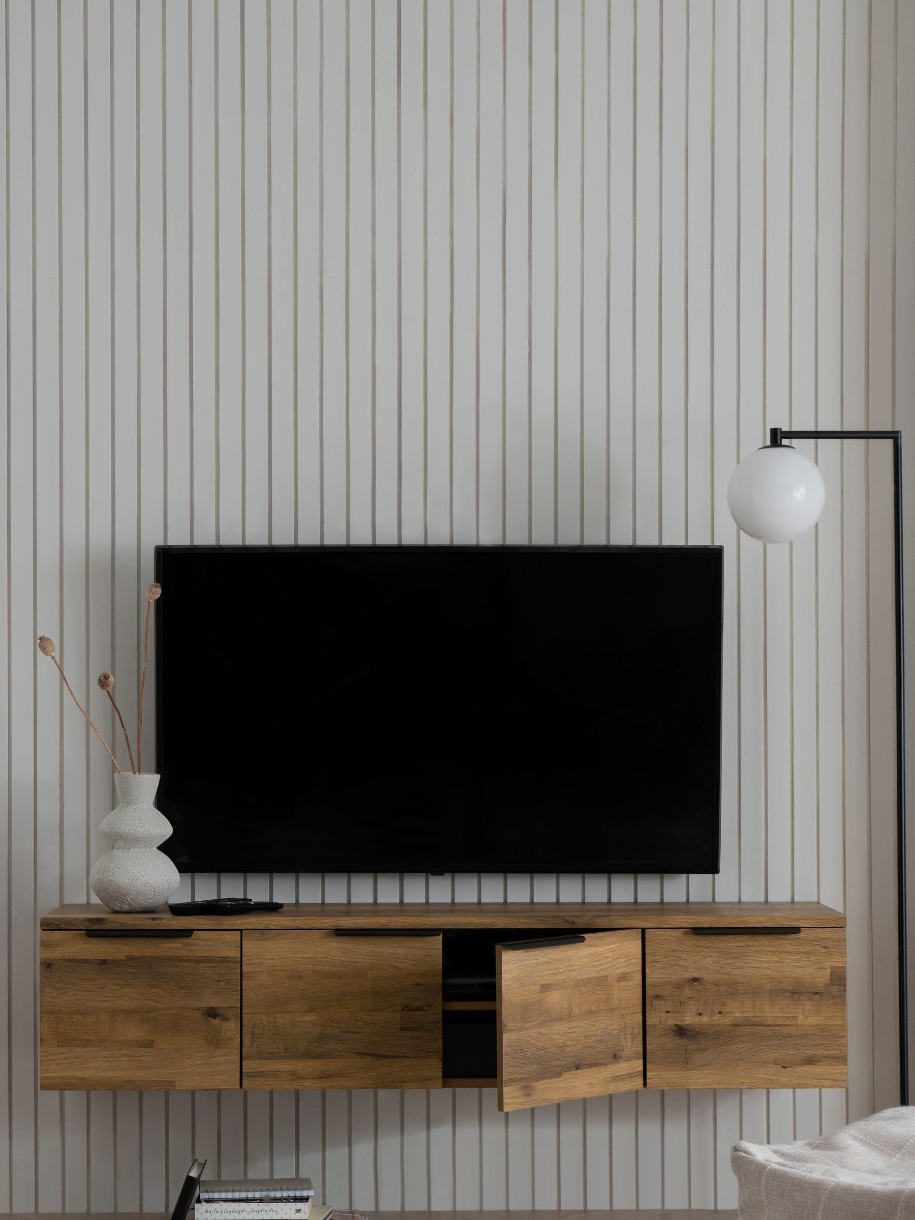 Buy Dark Bronx Oak Effect Wall Mounted TV Unit from the Next UK online shop