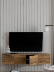 Dark Bronx Oak Effect Wall Mounted TV Unit - Image 1 of 9