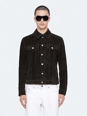AllSaints Black Chaiyo Suede Trucker Jackets - Image 1 of 8