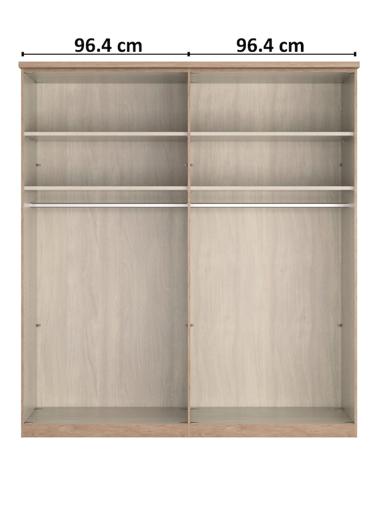 Wiemann Rustic oak Torquay Wood and Mirror Semi Fitted 4 Door Wardrobe - Image 4 of 4