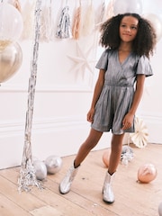 Silver Metallic Playsuit (3-16yrs) - Image 1 of 7