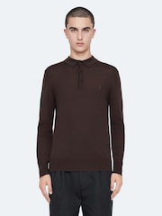 AllSaints Purple Mode Wool Long Sleeve Polo Neck Jumper - Image 1 of 8