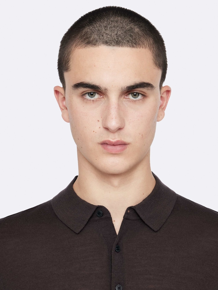 AllSaints Purple Mode Wool Long Sleeve Polo Neck Jumper - Image 2 of 8 AllSaints Purple Mode Wool Long Sleeve Polo Neck Jumper - Image 2 of 8
