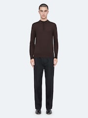 AllSaints Purple Mode Wool Long Sleeve Polo Neck Jumper - Image 3 of 8