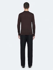 AllSaints Purple Mode Wool Long Sleeve Polo Neck Jumper - Image 6 of 8