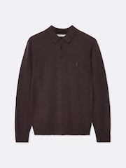 AllSaints Purple Mode Wool Long Sleeve Polo Neck Jumper - Image 8 of 8