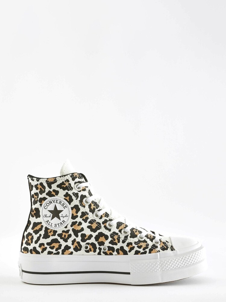 Converse Leopard Chuck Taylor All Star Lift Trainers - Image 1 of 9
