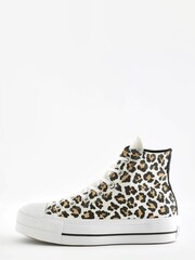 Converse Leopard Chuck Taylor All Star Lift Trainers - Image 2 of 9