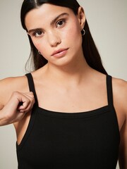 Black Strappy Ribbed Maxi Dress - Image 4 of 5