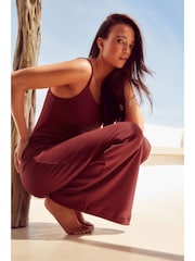 Red Strappy Ribbed Maxi Dress - Image 2 of 6
