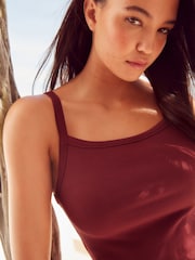 Red Strappy Ribbed Maxi Dress - Image 4 of 6